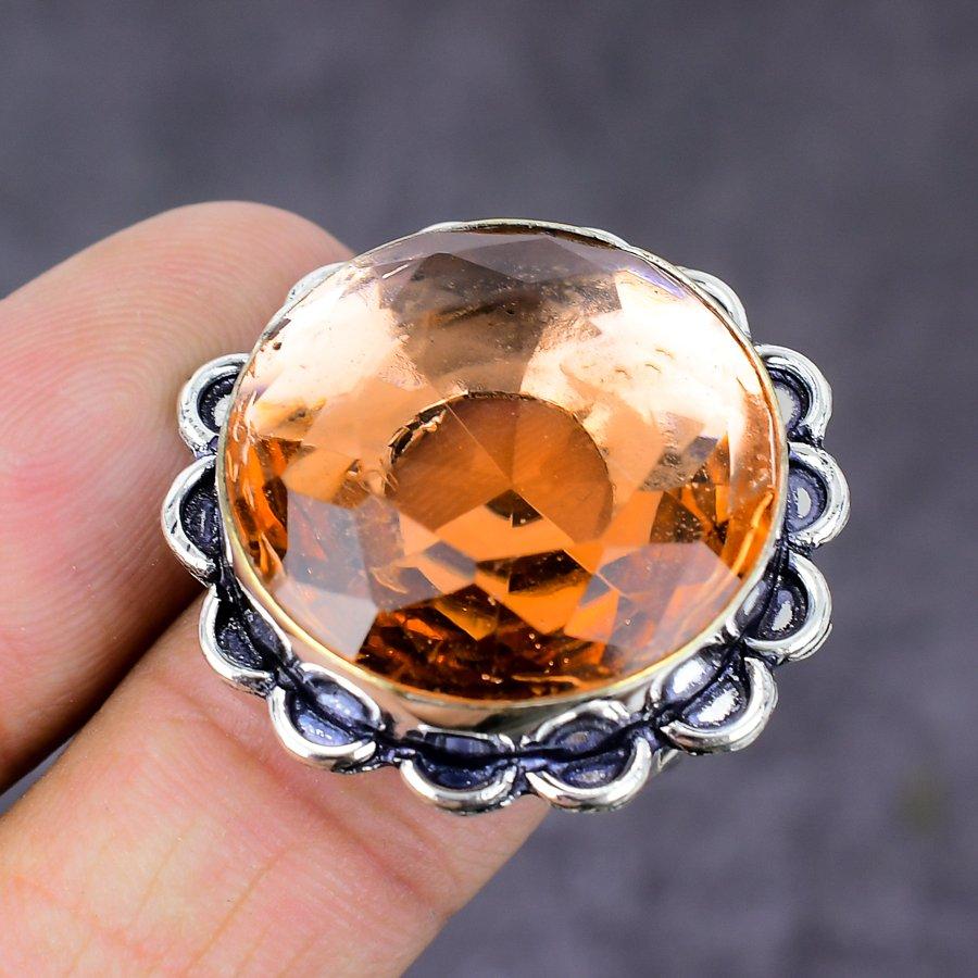 Natural Morganite Gemstone Handmade 925 Sterling Silver Gift Ring Size 9.5 Y0v99