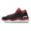 Li Ning WOW 3 Lichtgewicht Antislip Middelhoge Basketbalschoenen Heren Zwart Rood Wit ABAJ013-2