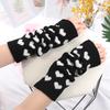 Y2K Woman Leg Warmers Japanese Lolita Autumn and Winter Heart Lolita Black Knee Warmers Long Socks JK Knitted Girls Leg Warmers