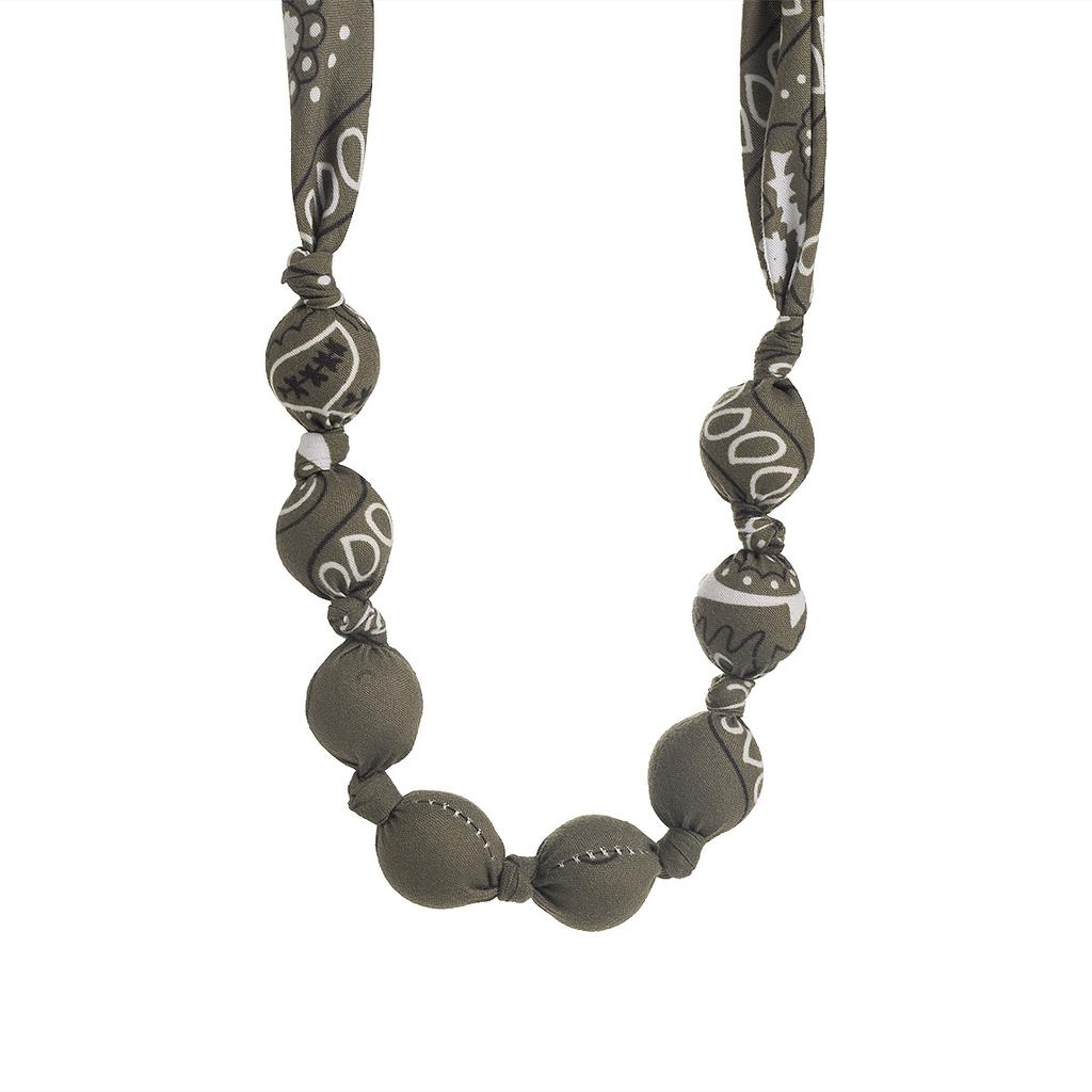 Fashion Bohemian Style Random Pattern Necklace Scarf With Beaded Stainless Steel Clavicle Chain Trendy Women Jewelry