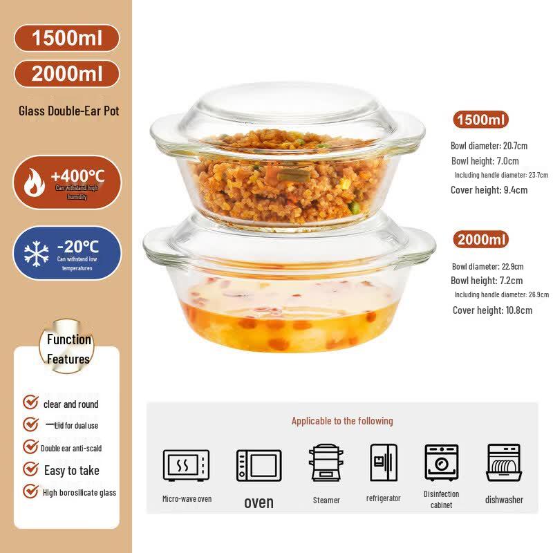 Covered Glass Microwave Bowl