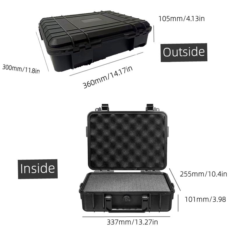 1pc Safety Instrument Tool Box Waterproof Hard Carry Case Bag Tool Case Sponge Protective Tool Storage Box Shockproof Hard Case