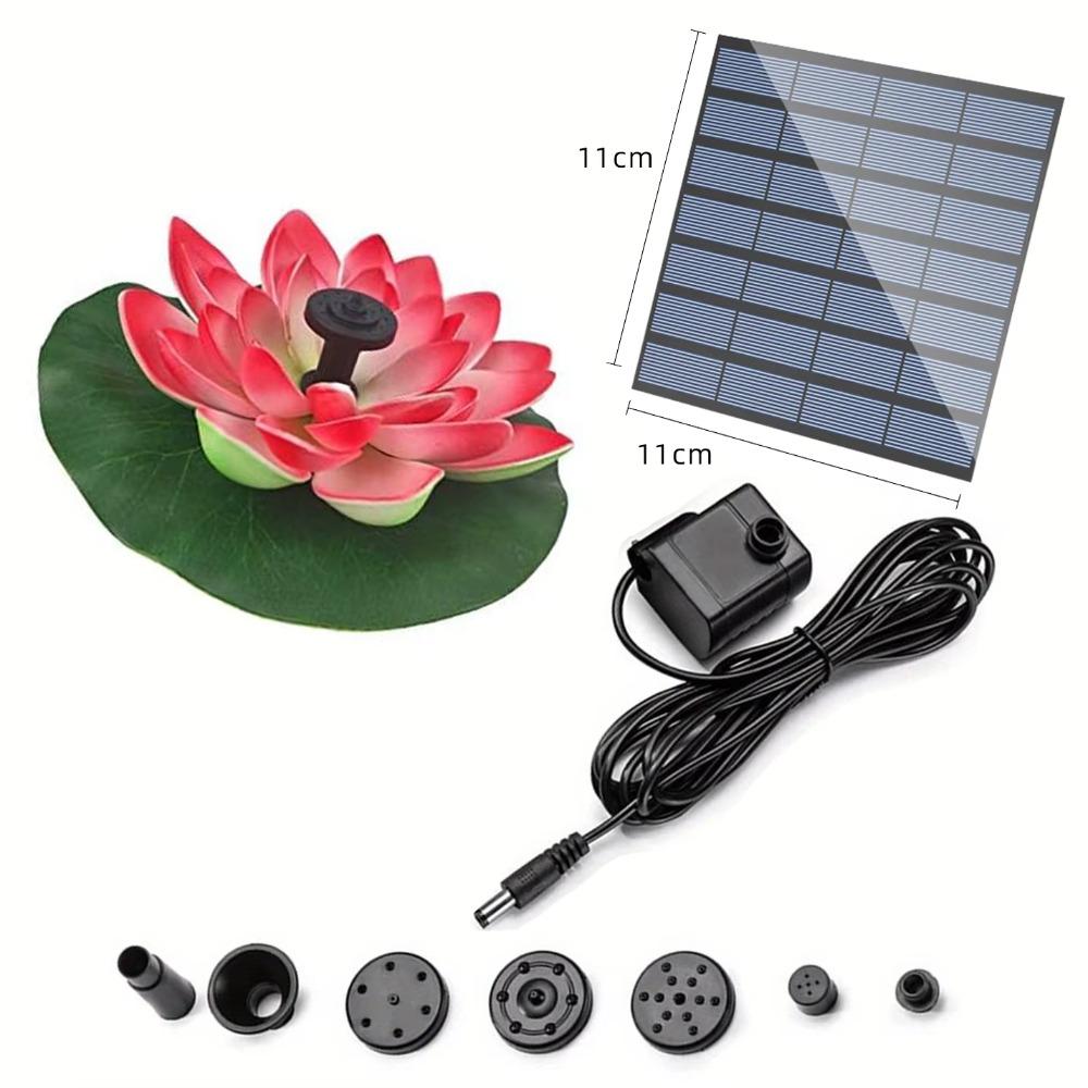 Solar-Wasserspiel, Schwimmende Mini-Lotus-Wasserpumpe/Teichpumpe, Perfekte DIY-Teichdekoration DIY-Vogelbad, 1,2W Wasserfallbrunnen