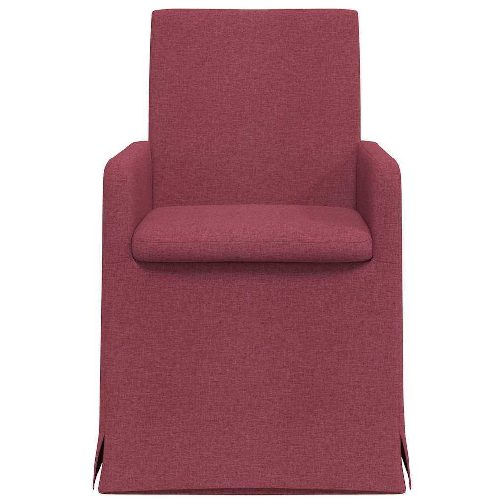 Dining Chairs 2 Pcs Burgundy 57 X 67 X 95 Cm Fabric