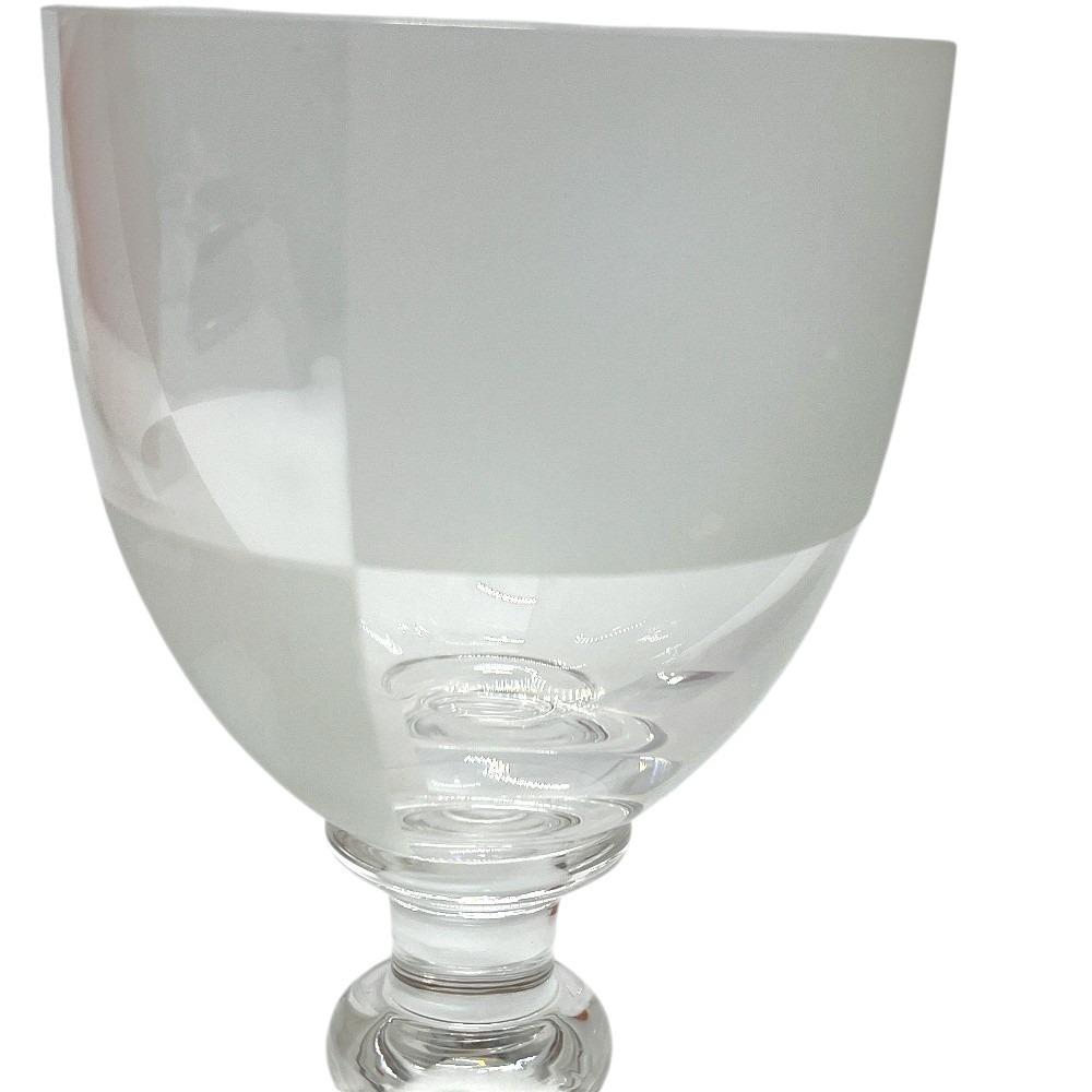 HERMES Damier Checkerboard cup wine glass Crystal glass clear