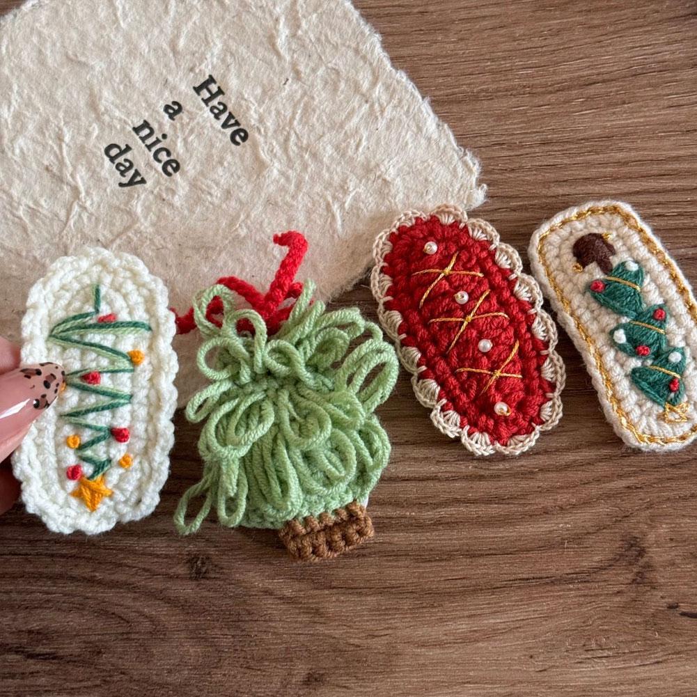 Christmas Series Hair Clips Winter Wool HairPins Christmas Tree BB Clips for Woman Girls Sweet Barrettes Children Cute Headdress