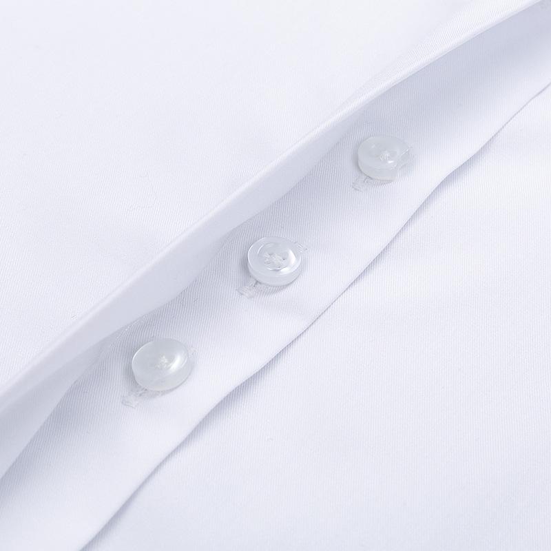 Damska koszula formalna z długim rękawem z włókna bambusowego - Biała, Niegniotliwa