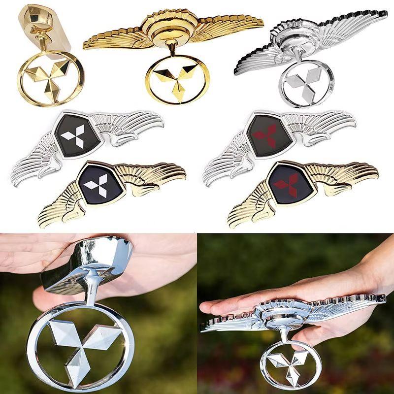 cwznhv1 for Mitsubishi ASX Lancer Cordia Pajero Outlander Eclipse Galant Mirage Metal Chromed Front Hood Emblem Badge Sticker for Car