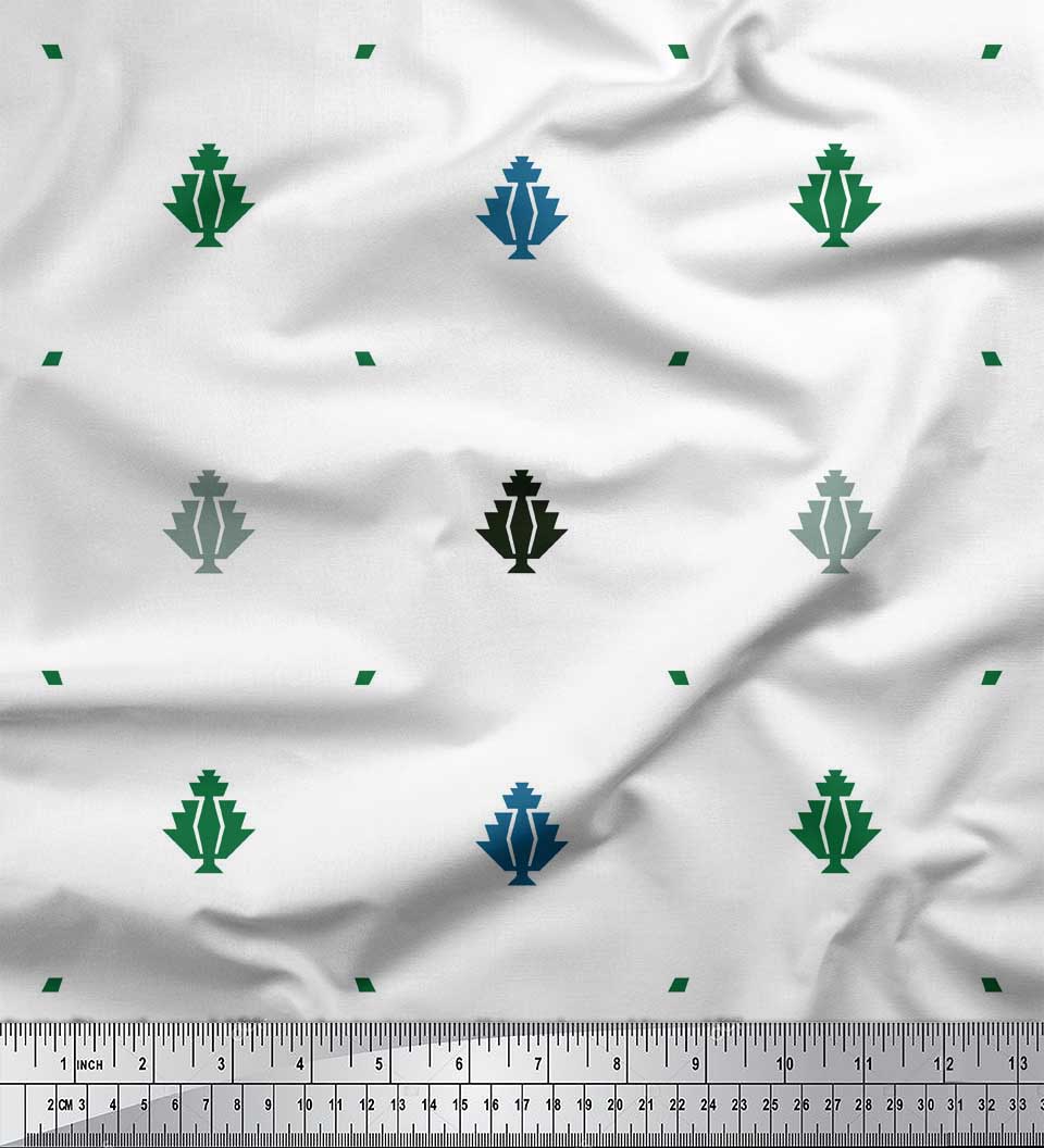 

Soimoi Red Japan Crepe Satin Fabric Butidar Jamdani Print Fabric by the metre 42 Inch 42 Inch Wide - Poly Crepe зелений