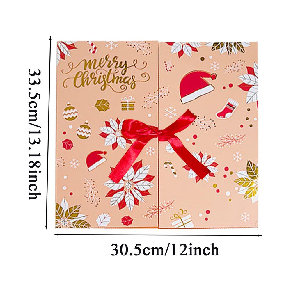 

2025 Christmas Empty Advent Calendar Box Fillable Case 24 Days Holiday Festival Stocking Candy Treat Organizer Xmas Navidad M червоний