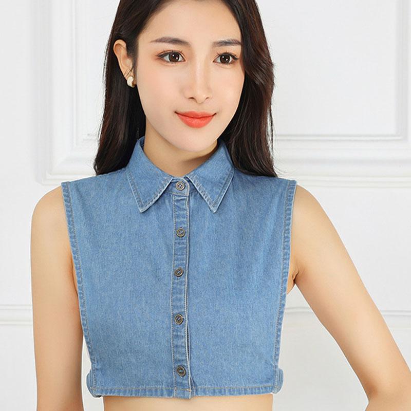 M - XXL Fake Collar Women Detachable Collars Lapel Shirt White False Collar Half Shirt Female Women Accessories Neck Decor