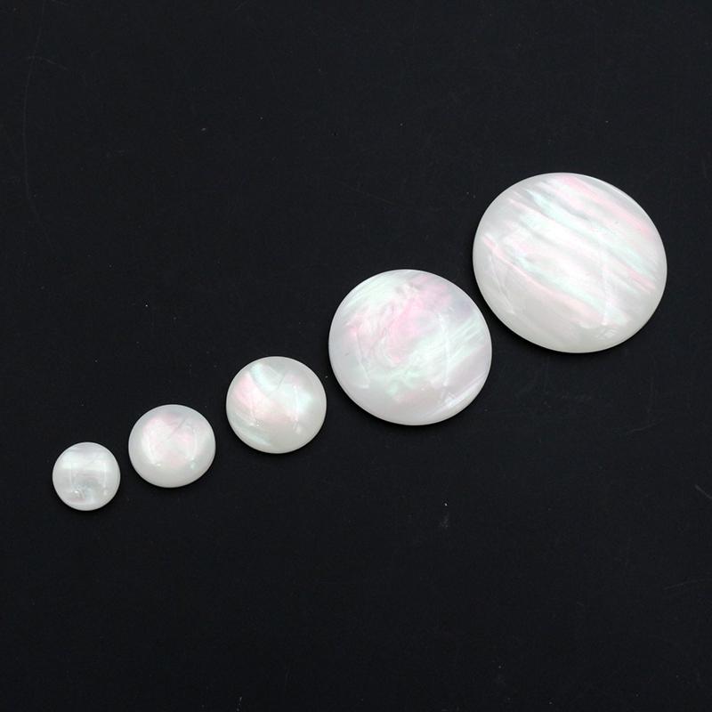Neue Mode 8mm 10mm 12mm 20mm 25mm Weiß Muschel Farbe Flache Rückseite Harz Cabochons Cameo DIY Schmuckherstellung Zubehör
