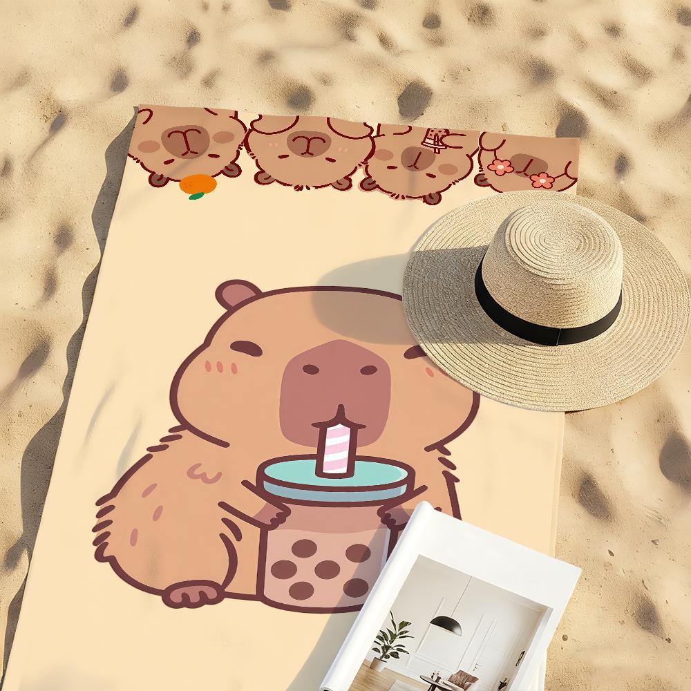 Süßes Capybara-Tier Großes Handtuch Schnelltrocknend Strandhandtücher Sind Geeignet Für Schwimmbäder Camping Yoga Und Das Fitnessstudio