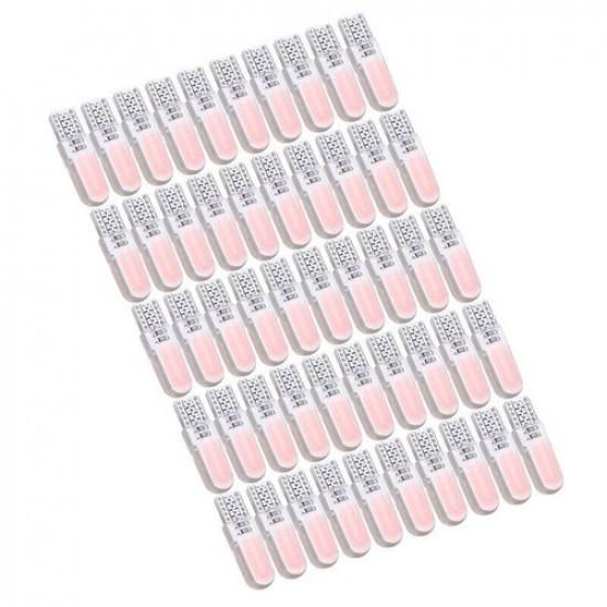 50PCS T10 COB Pink LED Car Canbus License Plate Light 12V Bulb 194 168 W5W AC