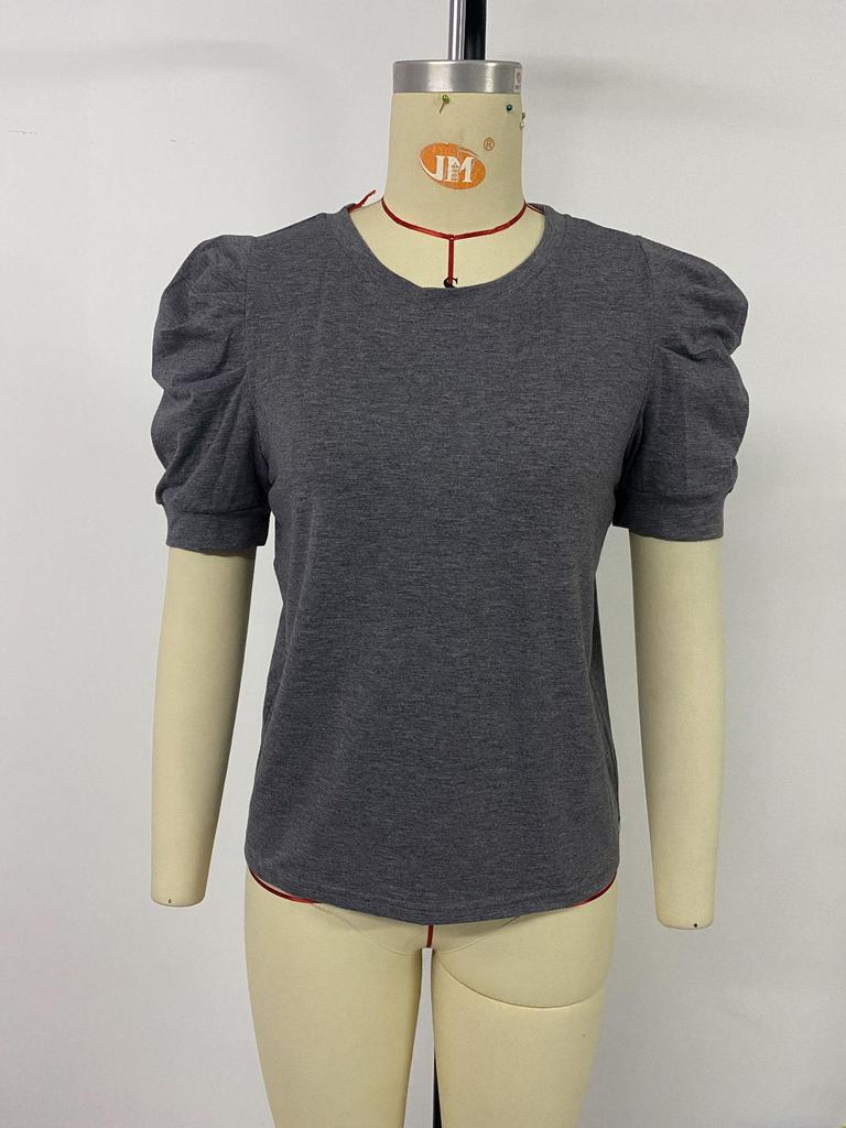 European & American Summer Puff Sleeve Women’s Casual T-shirt