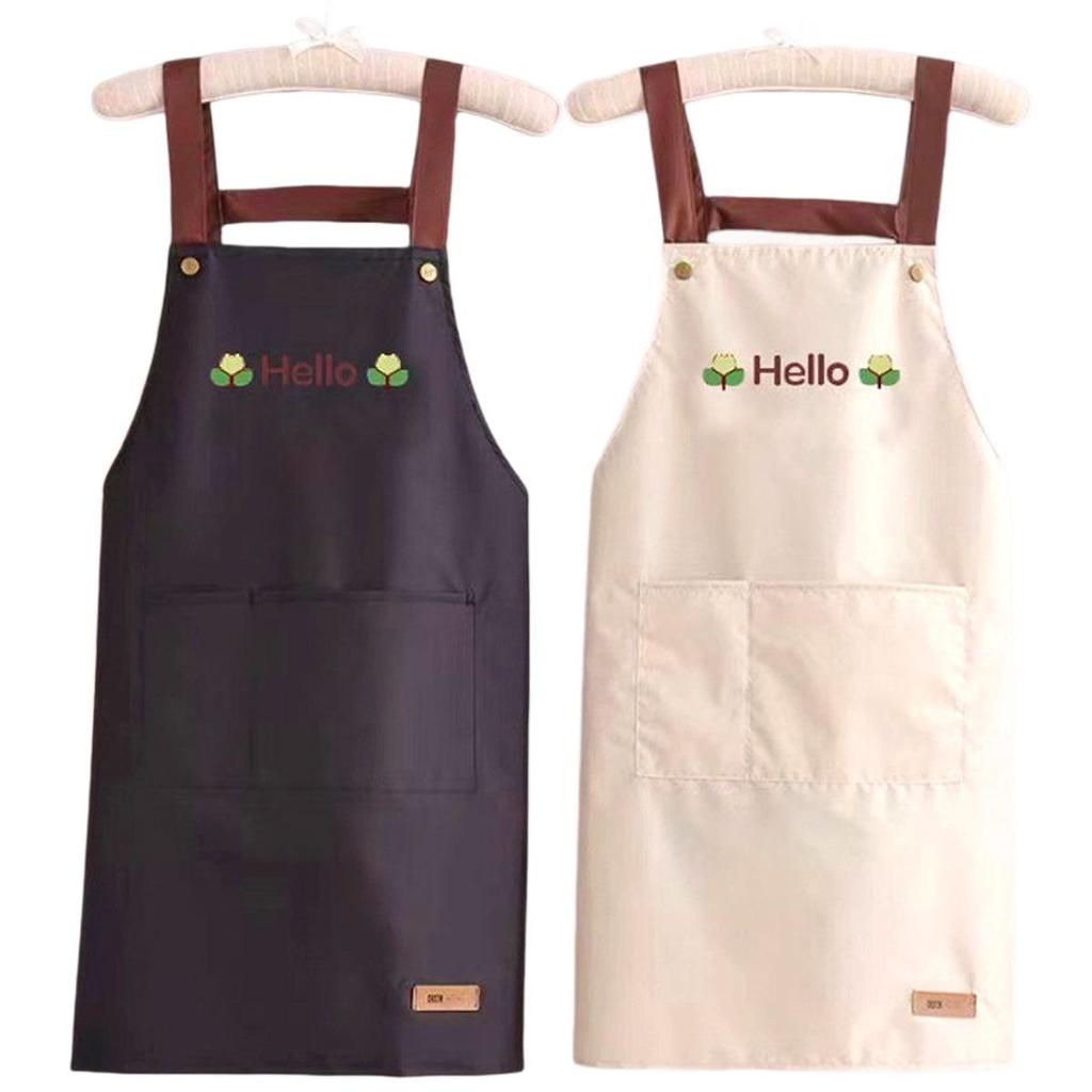Waterproof Stain-Resistant Kitchen Apron with Simple Print