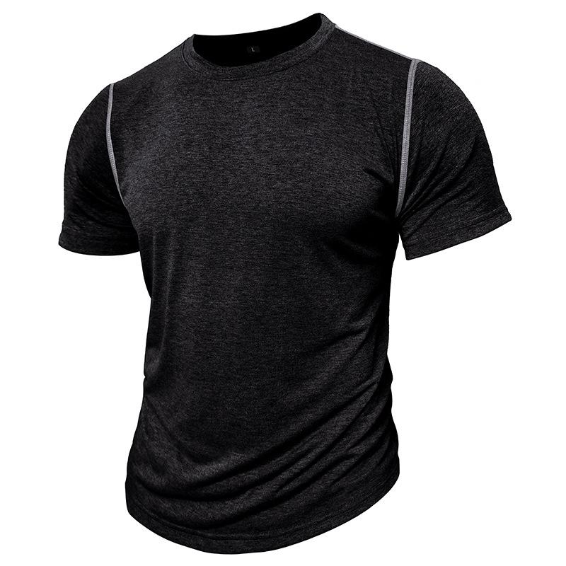 

Men s Summer Casual Crew Neck T-Shirts Slim Fit Short Sleeve T-Shirts Basic Solid Workout Moisture Wicking Tops Athletic Breathable Tees for Male XXL чорний
