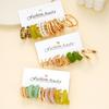 15pcs European and American Colorful Leopard Print Pearl Earring Set New Fashion Minimalist Creative Hoop Earring Jewelry Gifts