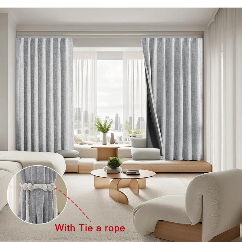 

SolidColor 100%Blackout Curtains with Grommets, Total Privacy Drapes for Bedroom,Curtains for Living Room/cortinas para ventanas 1PC W132x241cm&Grommet Top світло-сірого кольору