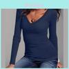 Fashionable V-neck Slim Bottoming Shirt For Autumn And Winter Long-sleeved Comfort