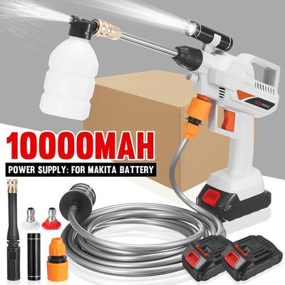 1800W araba yıkama 80Bar yüksek basınçlı Wreless araba yıkama su tabancası kendinden emişli köpük jeneratörü bahçe sulama araçları lamba ile