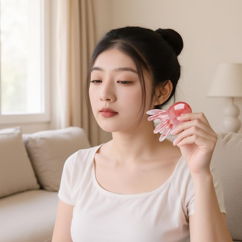 Acupuncture Gua Sha Massage Comb Fatigue Relief Massage Resin Octopus Massage Comb Head Meridian Scraping Scalp Massage Brush