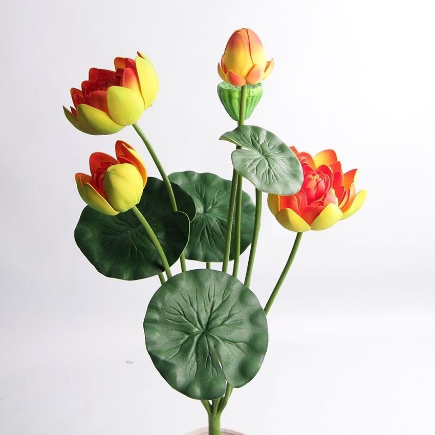 Artificial Lotus Flower 9-Head Fake Pond Decor
