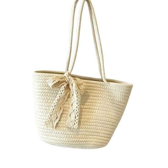 Women Straw Tote Bag Trendy Summer Woven Crochet Shoulder Bag Tote Bag Large бежевый