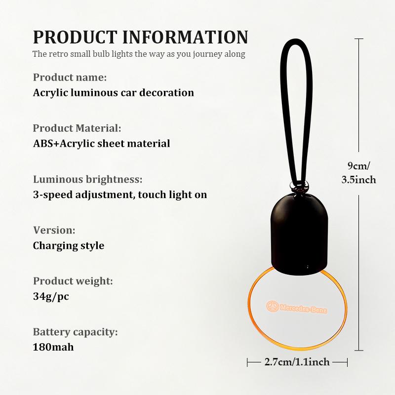 For Benz Car Rearview Mirror Decoration Acrylic Retro Light Automotive Interior Accessories Exclusive AMG SPRINTER V CLASS VIANO BP4