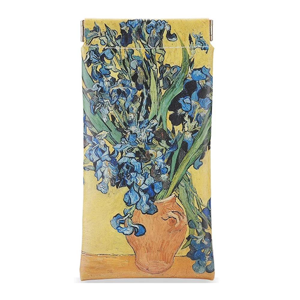 Картина маслом узор сумка для денег автоматически закрывающийся чехол для карт PU кожа женский кошелек многоцелевой портативный солнцезащитные очки сумка ирис 739₽