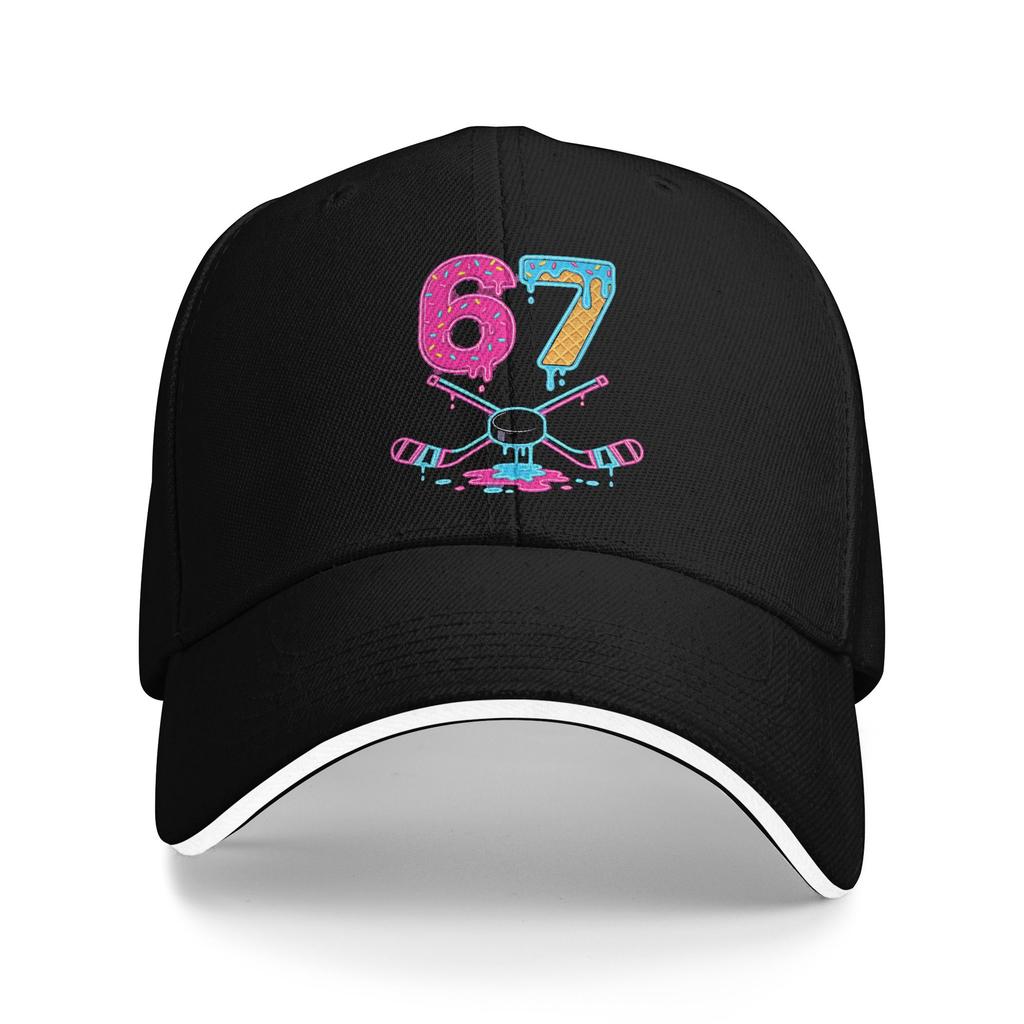 Hockey Six Seven Ice Cream Drip Sun Baseball Cap Summer Vintage Trucker Hat For Men Adult Hiking Fishing Baseball Caps