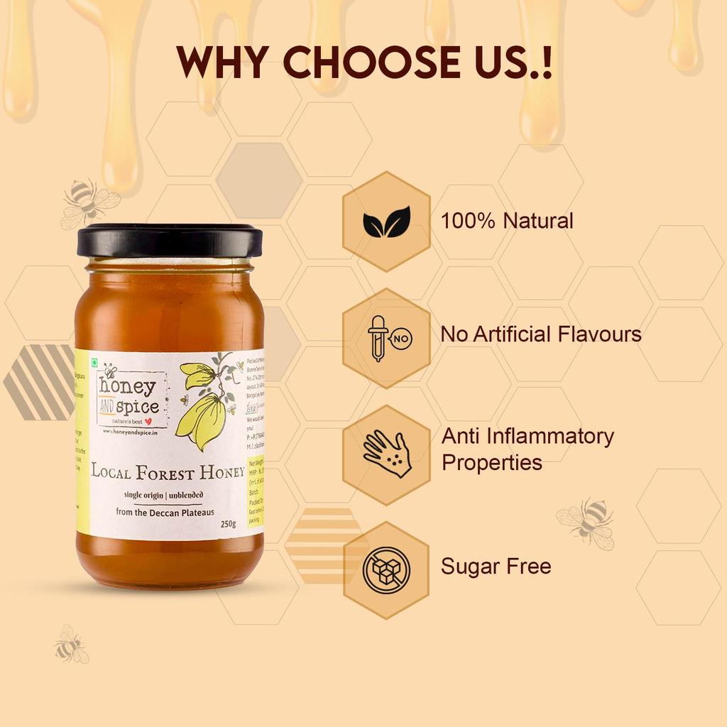 Honey and Spice Local Forest Honey Single Origin Unblended from Deccan Plateaus