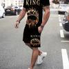 Summer Men's Set Sports Running Set Oversized Men's Refreshing Top Pattern Women Tshirt Set Men Tracksuit Set