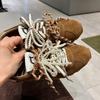 Fashion Pearl Shoe Flower DIY Oblique Round Shoelaces Shoe Decoration Accessories for Sneakers Casual White Shoe German Trainers