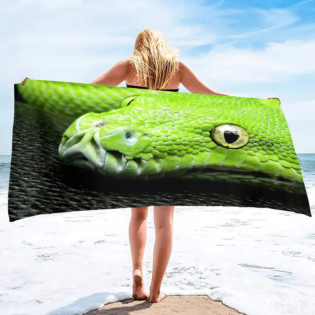 Schlangen Strandtuch Übergröße,Dickes Mikrofaser-Strandtuch,Super saugfähig,Sandfrei,Kühles Bade-Strandtuch für Reptilienliebhaber