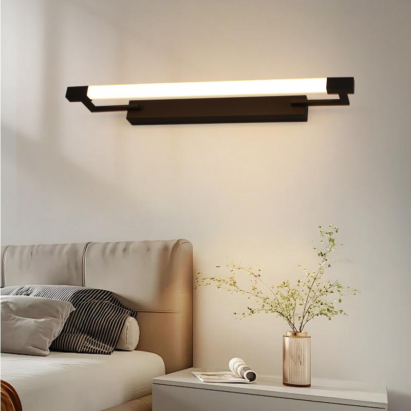 Modern Simple Square Bar Acrylic Black Golden Wall Light Entrance Lighting In Front of The Dressing Table Mirror Bedside Lamp