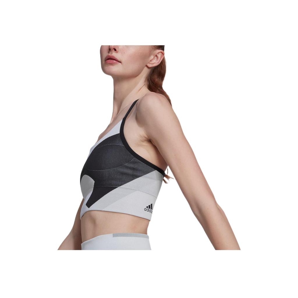 adidas Stella McCartney Tst Sl Bra Color Block Design Sports Bra Women Underwear Black HM3883