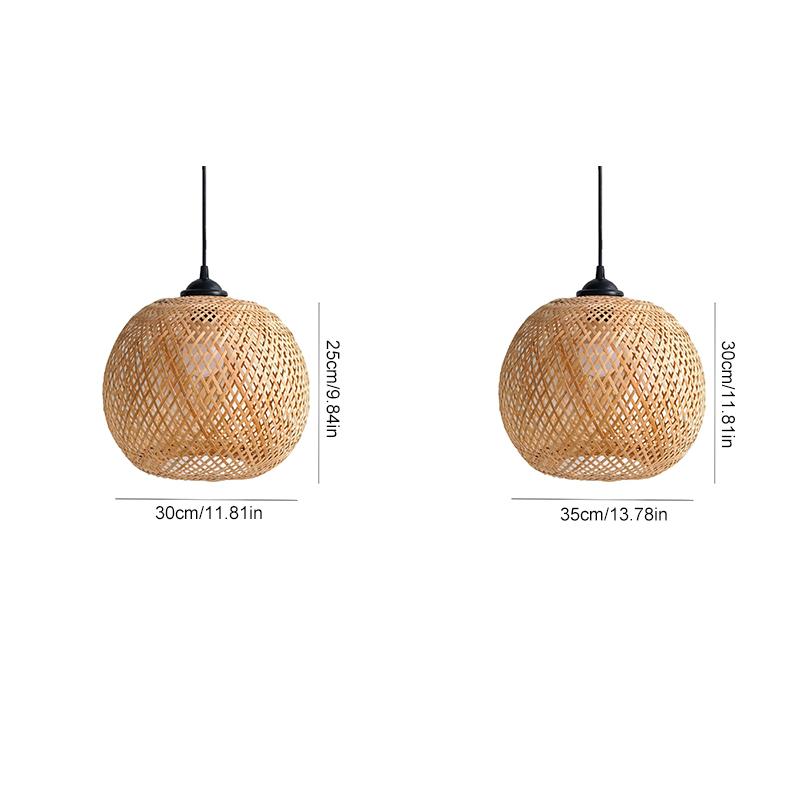 1Pc Home Decorative DIY Chandelier Pendant Ceiling Light Cover Retro Lampshade Bamboo Woven Hanging