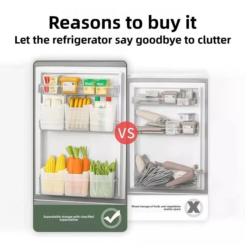 Side Door Storage Box for Organizing and Sorting Refrigerated Items - Inner Side Made of Food-grade Material, Side Storage Door with Boxes On Top