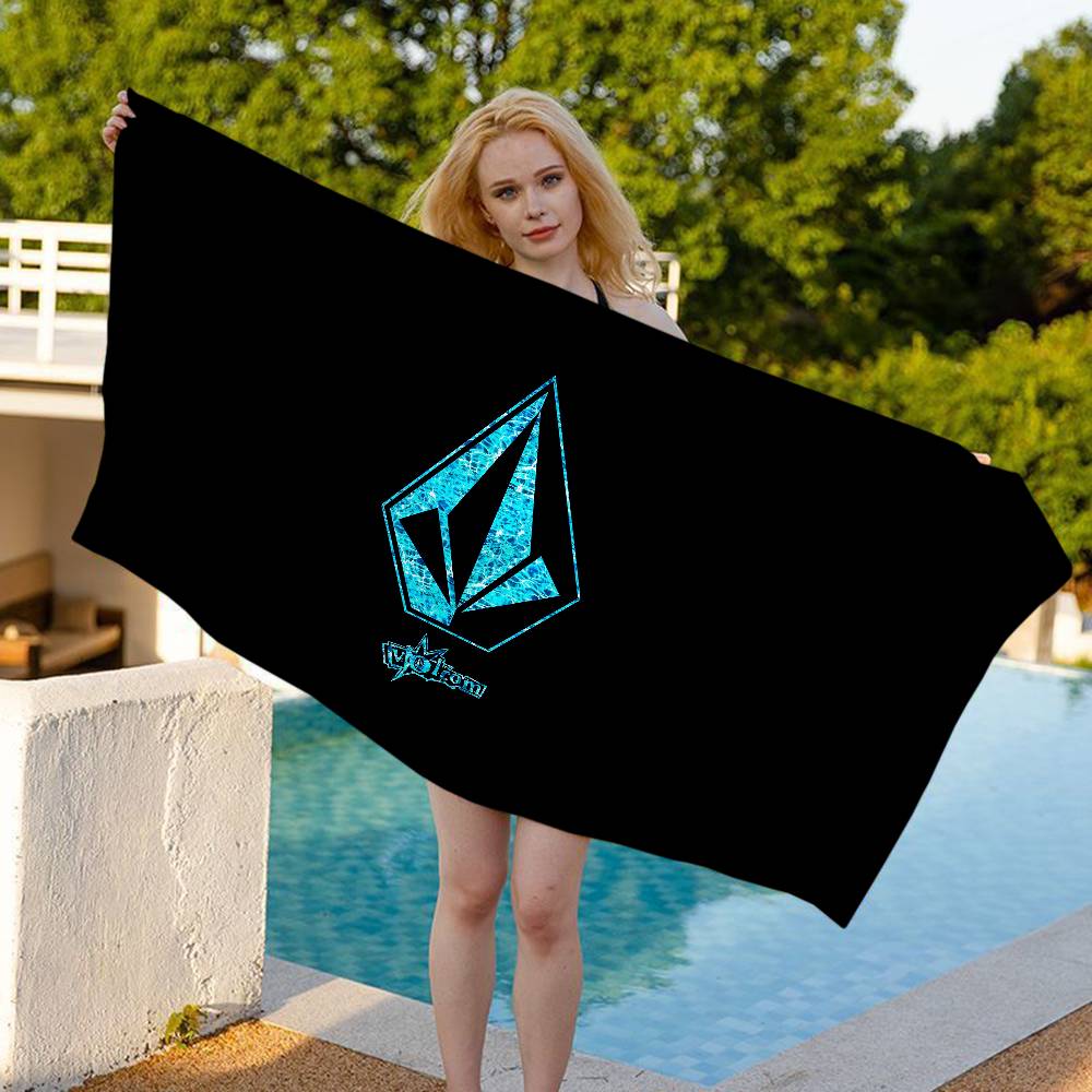 V-Volcoms LOGO Mikrofaser Bedrucktes Strandtuch Bergsteigen Yoga Strand Schwimmen Laufen Saugfähiges Weiches Handtuch