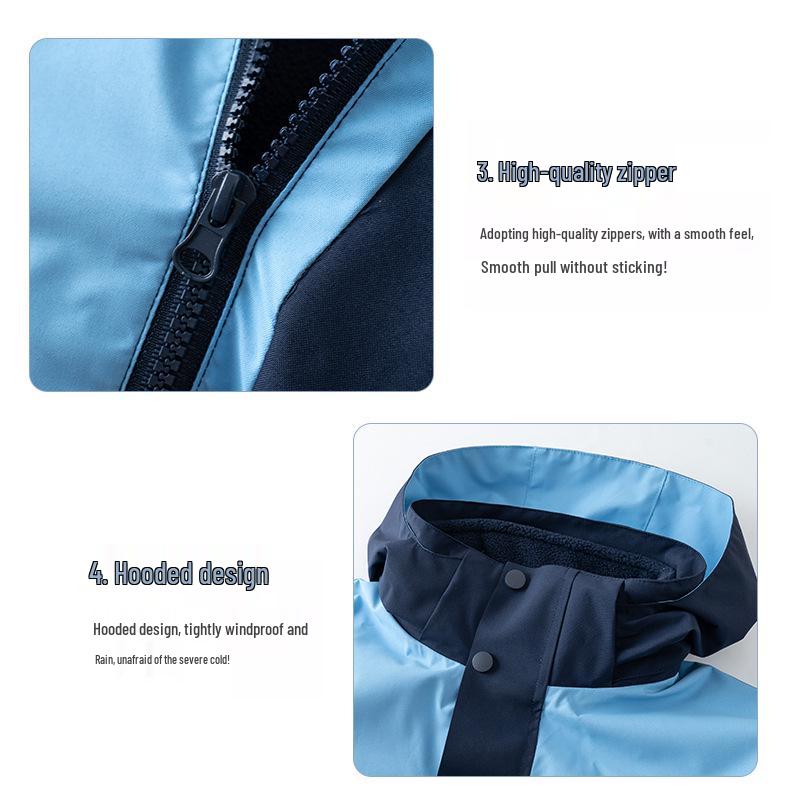 Thickened Fleece-Lined Winter School Uniform Windbreaker Set for High & Middle School Students