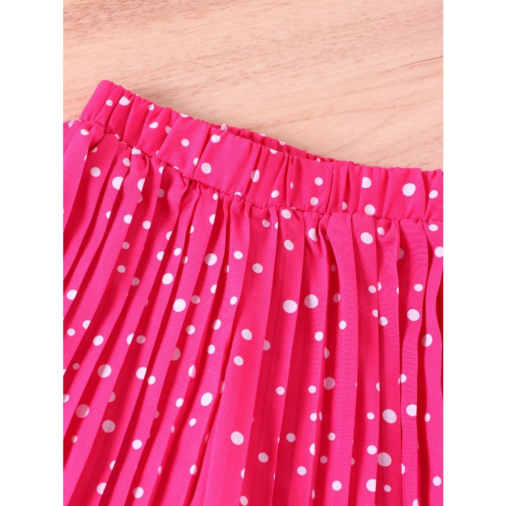 2-7Y Girls Summer New Cartoon Personality Avatar Short Sleeve + Wide Leg Trousers Casual Two-piece Set