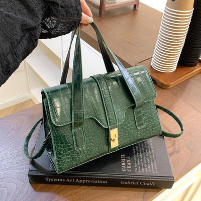 2025 Classic Temperament Elegant High Value Crocodile Pattern Handbag Small Square Bag Spring and Summer New Women's Bag