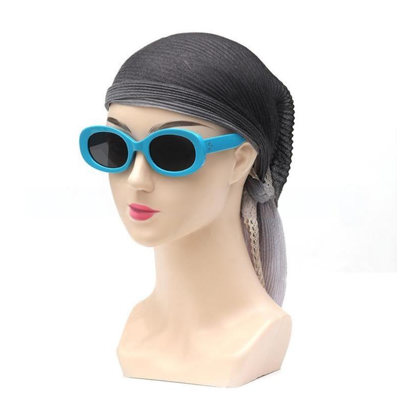 Women's Scarf and Glasses Set Stylish Polkas Dot Scarf Blue Glasses White Scarf Fashion Neckerchief for Halloween