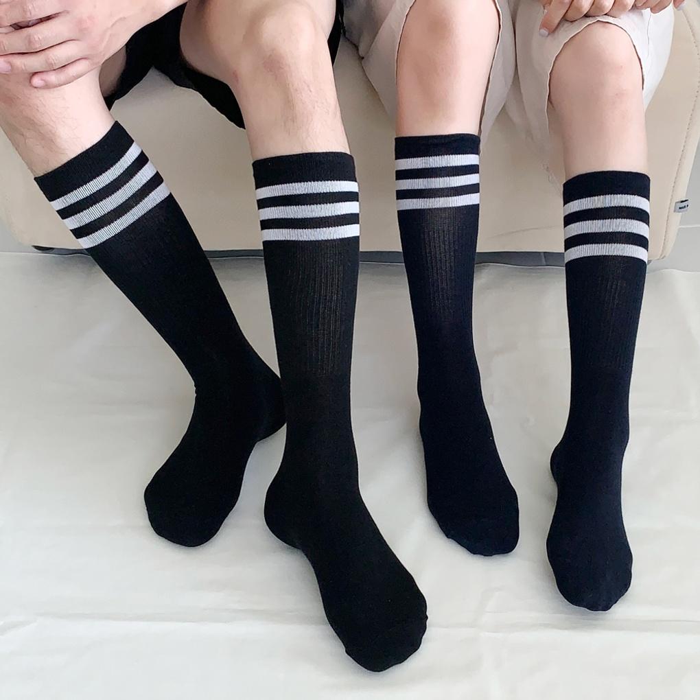 6 pairs of men's and women's sporty 3-line long socks