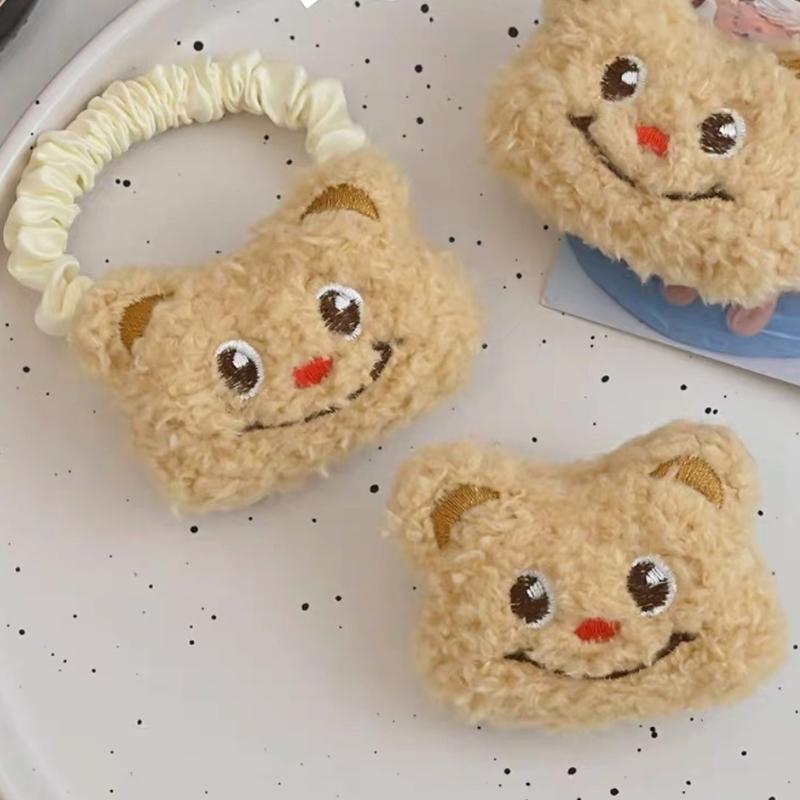 Fun Brooch Smile Photo Booth Props Bear Furry Hair Clip Hair Tie Party Headpiece Fun Hair Tie for Music Festivals