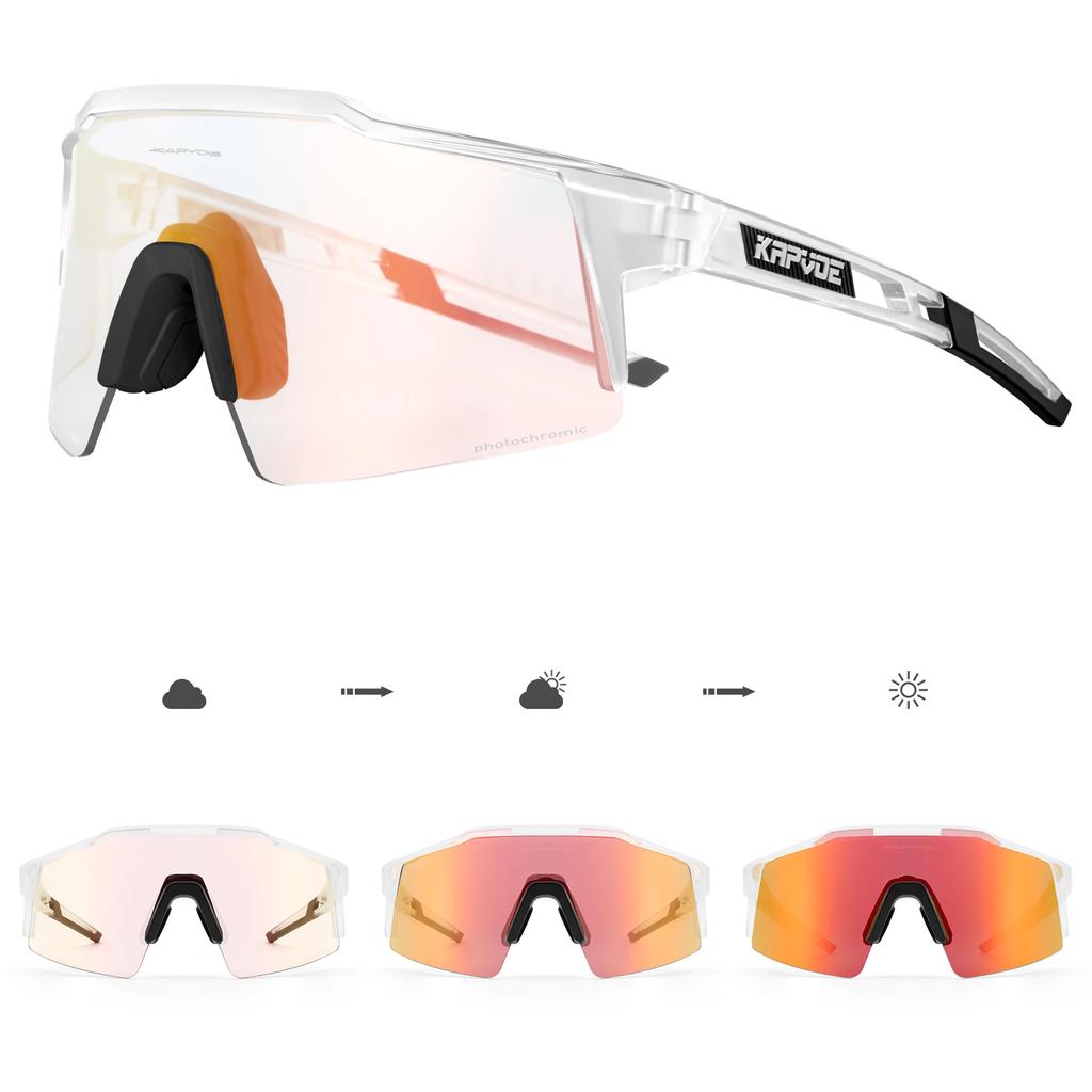 Cycling Sunglasses Red Pochromatic UV400 Protection Outdoor Bike Eyewear MTB Sports Cycling Glasses Bicycle Goggles