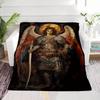 Archangel Michael Flannel Blanket – Reversible Digital Print – Lightweight Polyester Throw – Versatile All-Season Decor