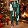 Men's Christmas Print Casual Pants, Plain Knit Color Pants with Pockets for Holiday and Everyday Wear