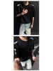 Unisex American Patchwork Short Sleeve T-shirt - Casual Summer Style, Loose Fit Round Neck.